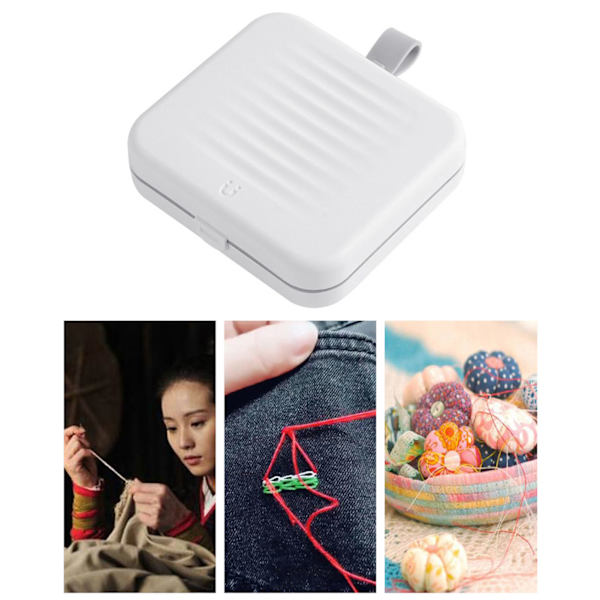 Magnetisk sug sybox bärbar liten dubbelskiktad magnetisk sybox kit för hem sovsal resor vit