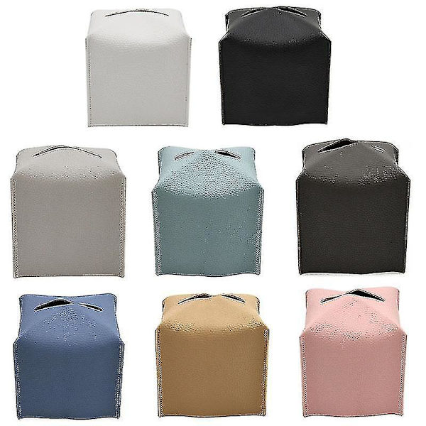 Ekologisk modern läder näsdukslådeöverdrag rosa beige