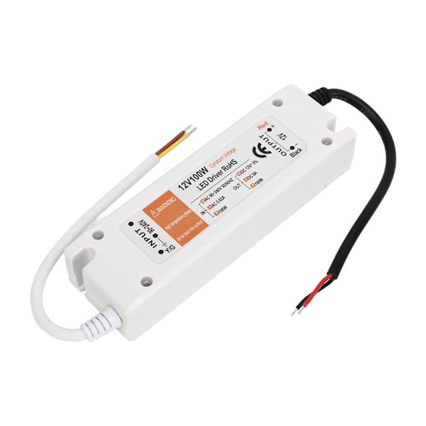 100W LED strømforsyning AC 90‑240V 0.62A til DC 12V 8A kortslutningsbeskyttelse LED driveradapter til hjemmet