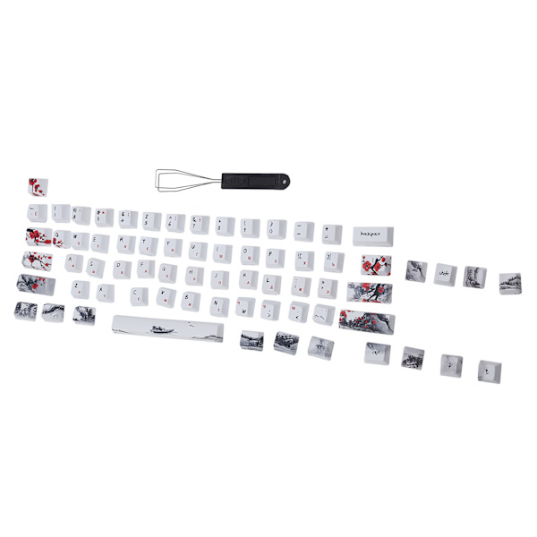 Keycaps PBT 5-sidet sublimering 71 taster tastaturhætter til mekaniske optiske tastaturer (engelsk russisk)