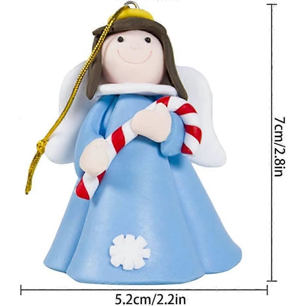 2 Pakk Juletrepynt Engel Dukke Anheng Vinget Engel Hengende Ornament Skinnende Ornamenter for Soverom Peis (Gul)