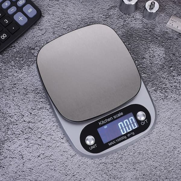 Elektronisk køkkenvægt i rustfrit stål (10 kg/1 g)