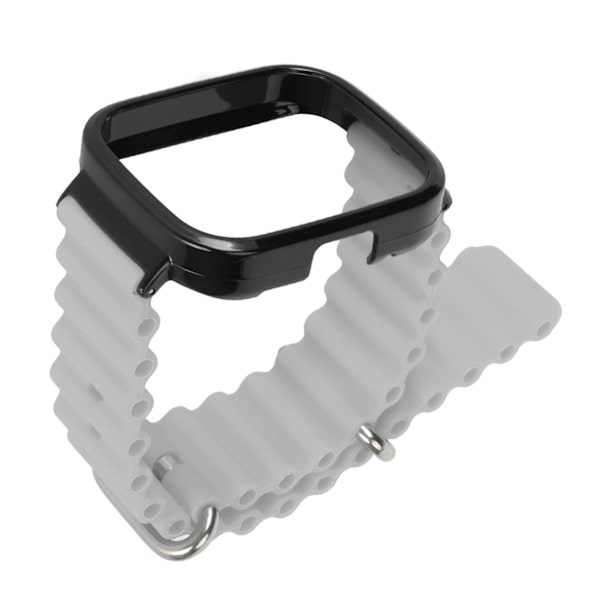 2 i 1 erstatningsklokkerem for Redmi Watch 3 Silikon Justerbar Smart Watch-armbånd med beskyttelsesveske Grå