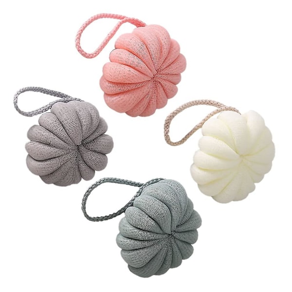 4 Stycken Bad Dusch Loofah Svamp Bad Mesh Puff Duschboll Kroppsskrubb Exfolierande Badsvamp