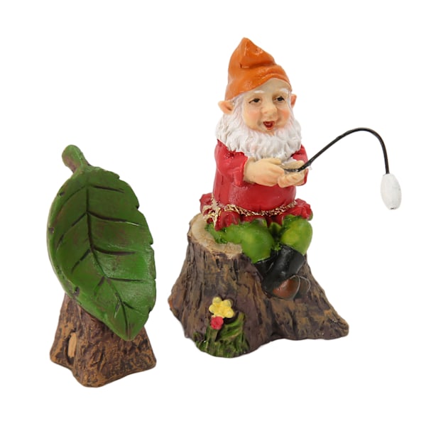 2 stk miniatyr hagegnomer sett lykke til naturtro gnome figurer blad statue gnom plen ornamenter