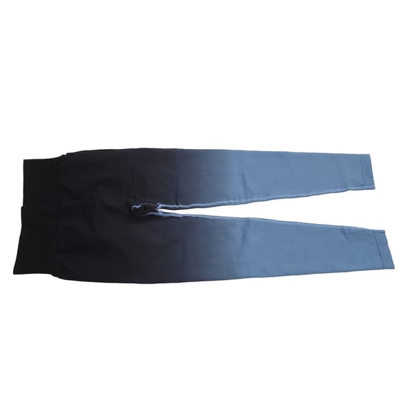 Sorte Blå Gradient Højtaljede Yogabukser Kvinder Bløde Postpartum Hofteløft Trænings Løbe Leggings L