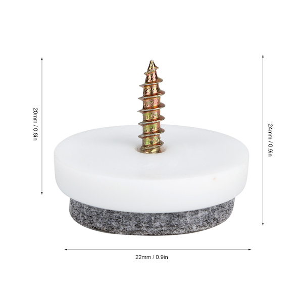 50 st halkfria möbler Fötter Pad Filtspik för bordssoffa Stol Ben Golvskydd (22mm)