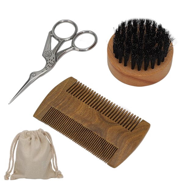 Mustasch styling kit skäggborste träskäggkam mustasch sax skäggvård kit