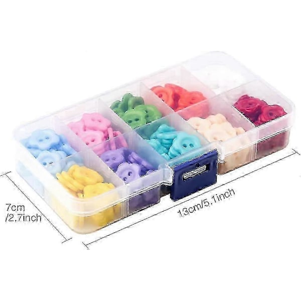 Resin Blomsterknapper 2 Hull Fargerike Knapper 200 stk Blandede Blomster Runde Resin Knapper