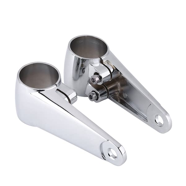 2 stk. Krom Motorcykel Forlygte Side Montering Forgaffelbeslag til 35mm-41mm Gaffelrør