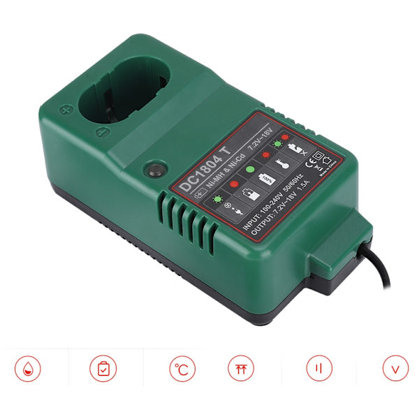 Flernivås beskyttelse Ni MH batterilader DC 7.2V 18.0V Ni MH lader for MAKITA - AU plugg