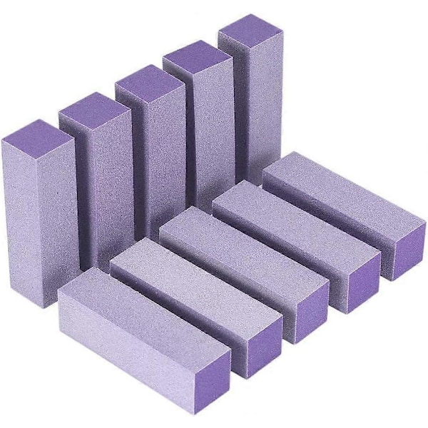 10 st Buffer Polerande Sandpappers Filar Manikyr Poleringsverktyg Nagelkonst Filblock Lila Bra