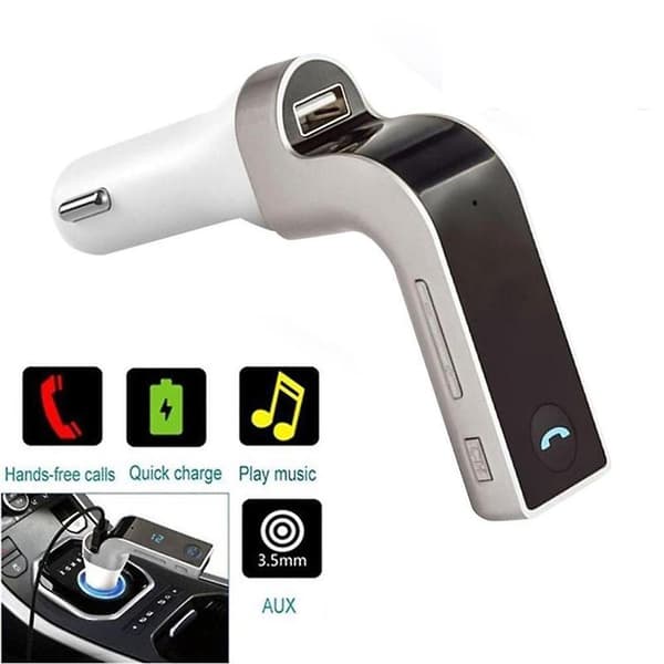 G7 Bluetooth Car Kit Handsfree FM Transmitter Radio Player Charger - USB As shown