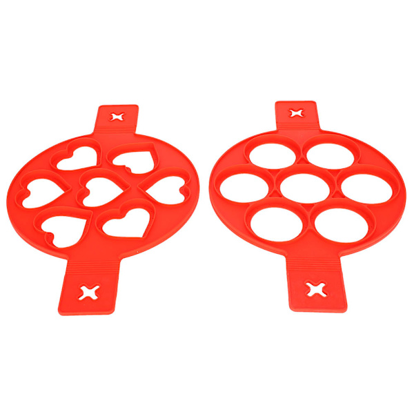 2 stk 7 hull silikon non-stick egg pannekakeform for DIY kjøkken baking matlaging tilbehør