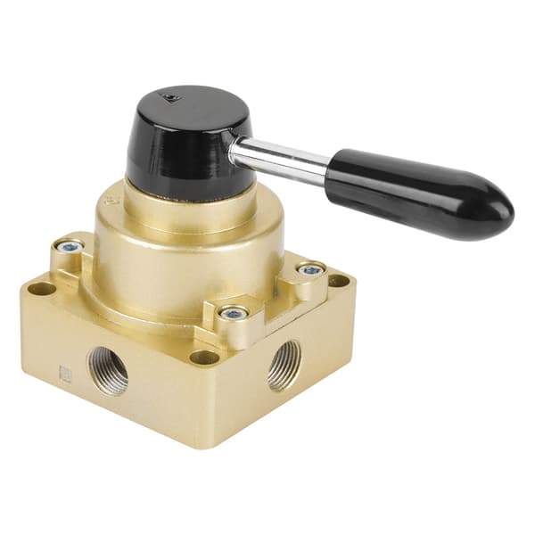 HV-03 G3/8 3 positioner 4-vägs pneumatisk luftflödeskontroll roterande handspaksventil