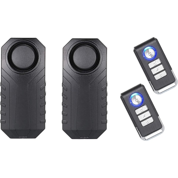 Cykelalarm, Stöldskydd för Motorcykel Motorfordon med Fjärrkontroll, 113 DB Super Hög (2-pack)