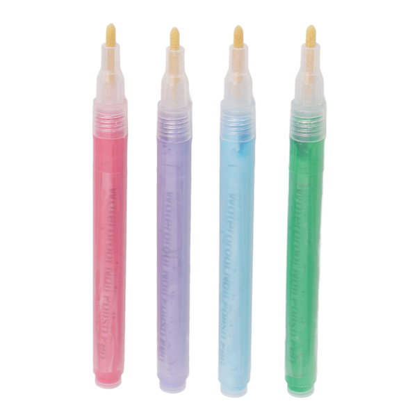 4 kpl kynsilakkakynät Tee itse nopeasti kuivuvat useat värit Nail Art Pen kynsien maalauskynä ABS-kuorella kynsihoitolaan