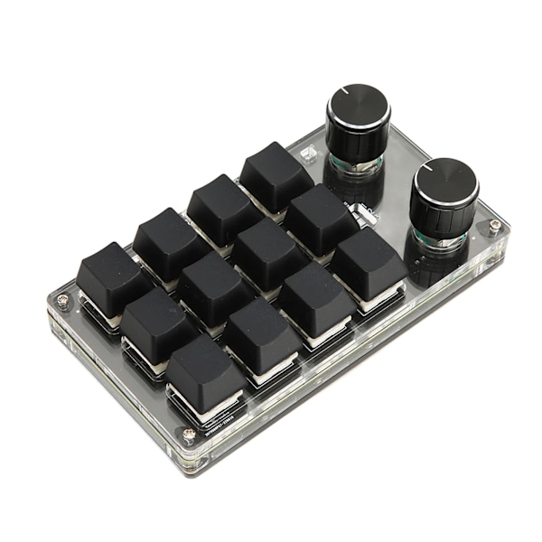 12-tasters mekanisk tastatur understøtter kablet USB trådløs Bluetooth DIY programmerbar rød switch makro tastatur med 2 knapper til spil