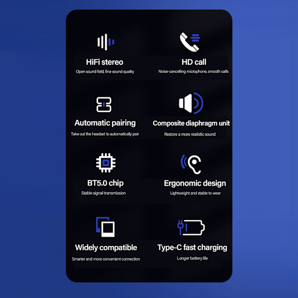 LP12 Langattomat Bluetooth 5.0 -kuulokkeet Kosketusohjaus Stereo -kuulokkeet Vedenpitävät Melunvaimennuskuulokkeet Sisäänrakennettu Mikrofoni