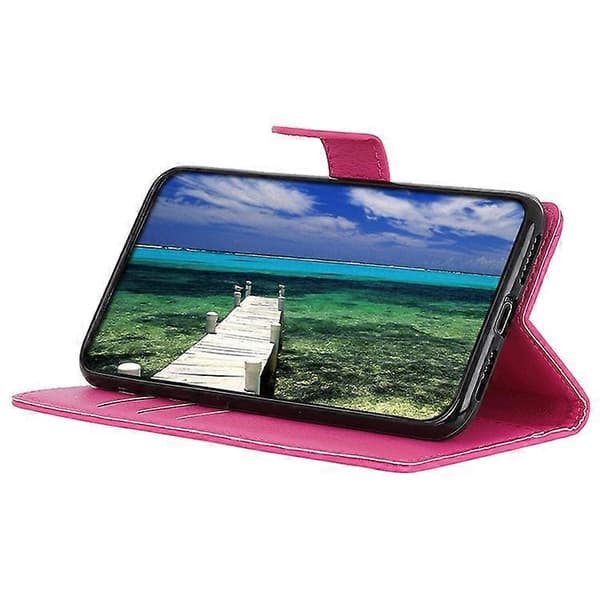 Compatible with Sony Xperia 10 VI Magnetic Case Wallet Leather Phone Case with Litchi Texture Pink
