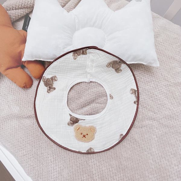 4-pack Unisex Baby Spädbarnshaklappar i Bomull, Justerbara, för Tandspottning