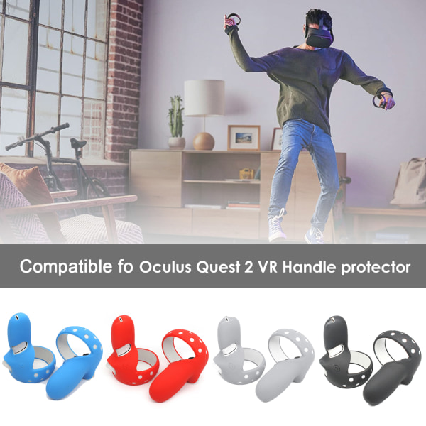 Cover kompatibelt för Oculus Quest 2 VR Silicone Protective VR Controller Grip Cover