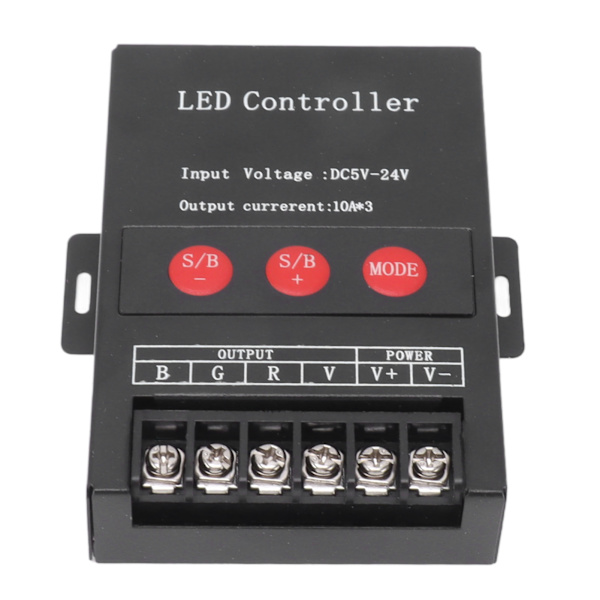 RGB LED-controller med høj effekt, trådløs jernkappe, 15 tilstande, farverig lyscontroller til KTV, hotel og hjem