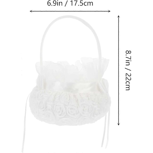 Blomsterpikekurv Blomsterbarn Bryllupskurver Roseblomst Broderikurv Delikat Bryllupsblomstdekorasjon 2 stk