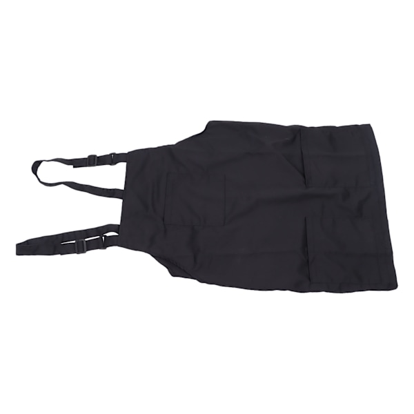 Kök Förkläde Svart Förkläde Polyester Fickor Justerbar Rem Unisex Förkläde för Hem Kommersiell Kaffebutik Restauranger