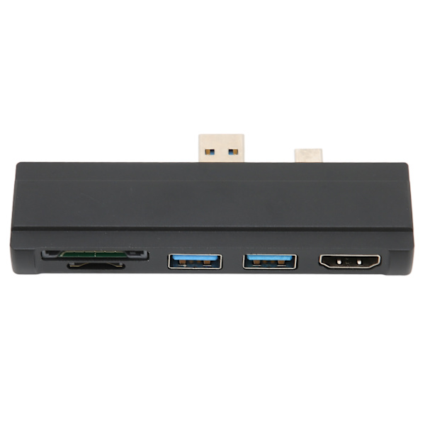 Til Surface Dock 5 i 1 5 Gbps hukommelseskortlæser 4K opløsning Aluminium Shell Hot Swap USB3.0 Hub til Win10 til Win XPBlack