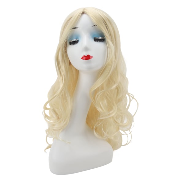 Langt krøllet hår paryk kvinder syntetisk stor bølge simuleret til cosplay Halloween blond