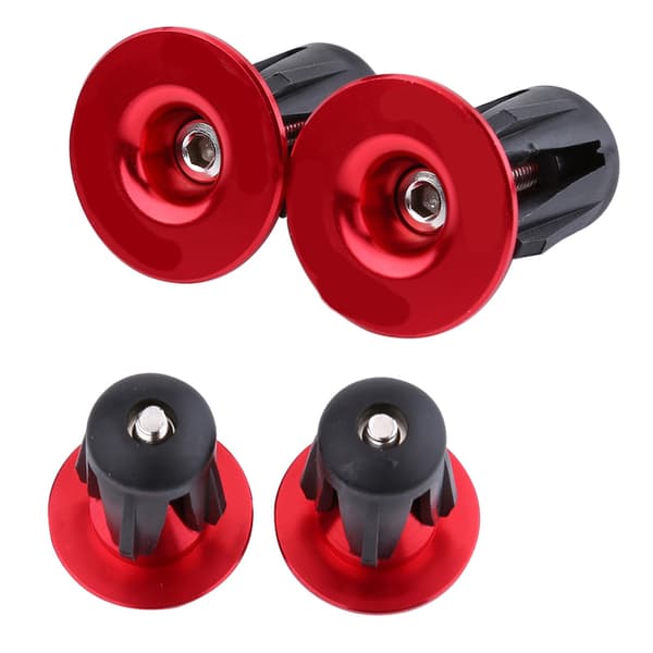 2 stk. farverige aluminium cykelstyr endepropper (rød)