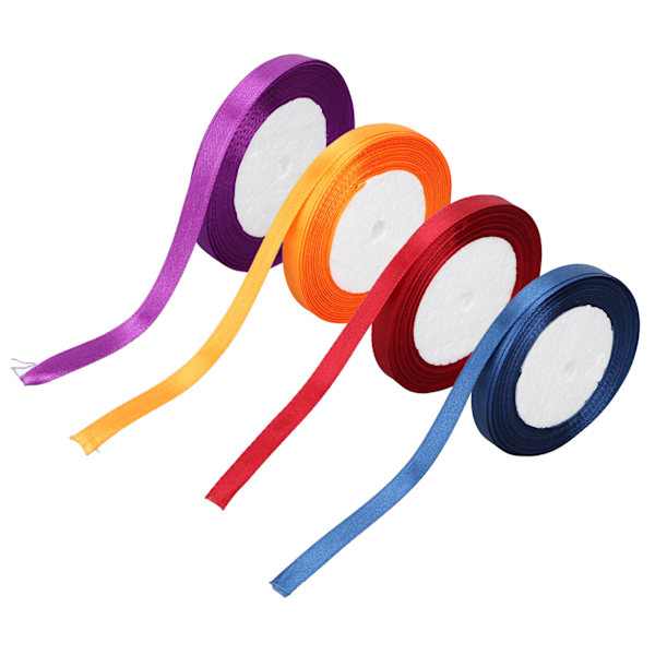 4 st 10 mm satinband presentförpackningsband dekoration för kläder matchande rosett DIY för tjejbankett