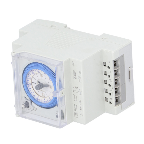 Mekaaninen ajastinkytkin 24 tunnin aikakytkin DIN-kisko ja power SUL 181d 110-230V
