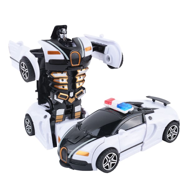 Muuttuva autolelu, iskunkestävä, kaksoisinertia, tukeva ja kestävä robottiautolelu lapsille, pojille, valkoinen ja musta