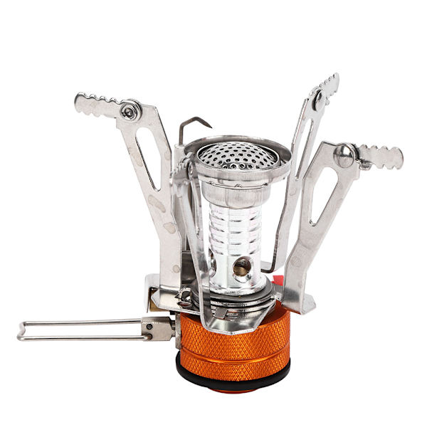 Outdoor Mini Camping 304 rustfritt stål komfyr integrert elektronisk lighter brenner