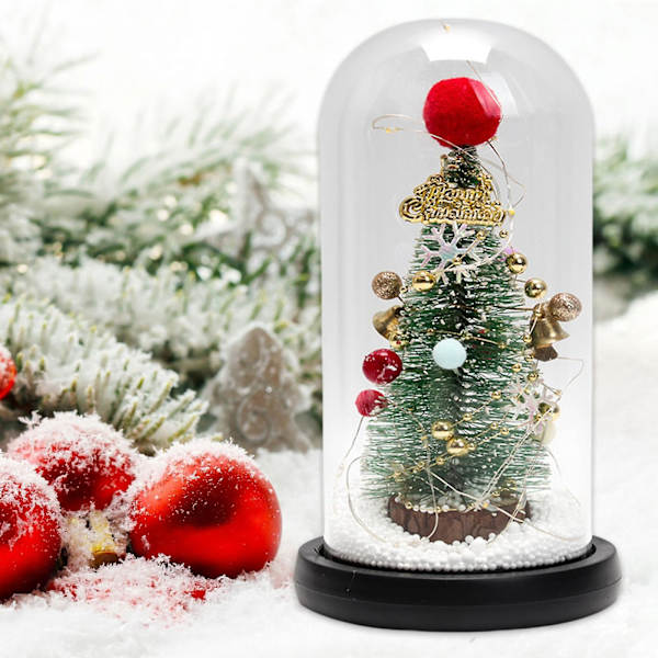 Juletræ i kuppel x mas ornamenter til soveværelse sengebord rød kugle