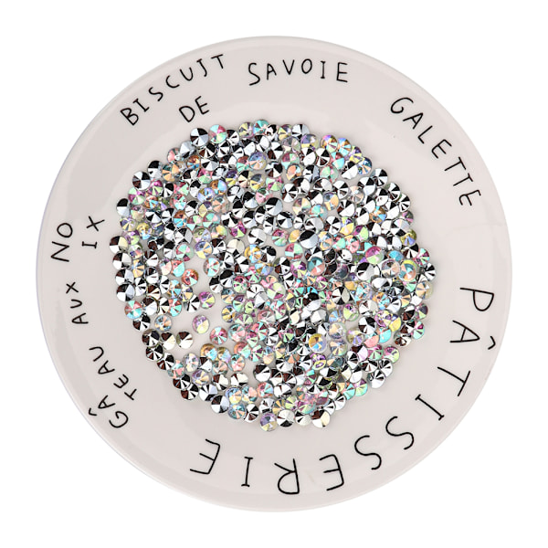 1000 kpl 8 mm:n strassit, hopeoitu pohja, akryylitimantti häihin, DIY-kynsien kauneudenhoitoon, AB-värikäs