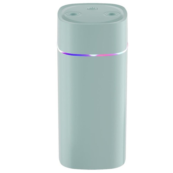 1 stk USB Mini Bærbar Luftfukter, 7,8 * 16,5 cm, Grønn, med Fargerike Lys, 600 ml, Laget av PP og Elektriske Komponenter