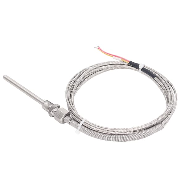 K-typ termoelement 1/8 tum NPT 2M linje justerbar fjäderlängd exponerad isolering temperatursensor