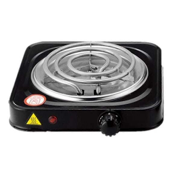 Elektrisk Enkel Kokeplate, Kompakt og Bærbar, Justerbar Temperatur Kokeplate, 1500W, Svart & Stål