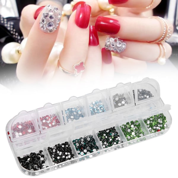 12 Grids Nail Art Rhinestones DIY Negle Decoration Makeup Glitter Beads Manicure Tool6#