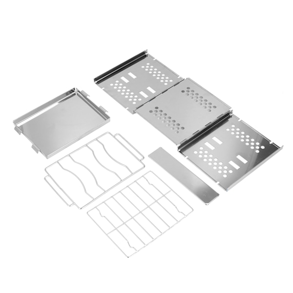 Gasskomfyr Foldbar Rustfritt Stål Kvadratisk BBQ Komfyr med Baffel for Camping Fotturer Ryggsekk