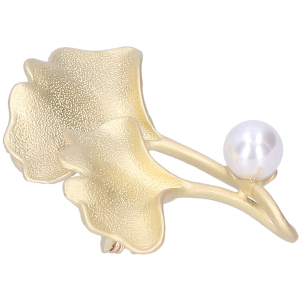 Brosch Pin Metall Frostat Ginkgo Blad Mönster Slipstift Kavaj Märken Fest Corsage Tillbehör Guld