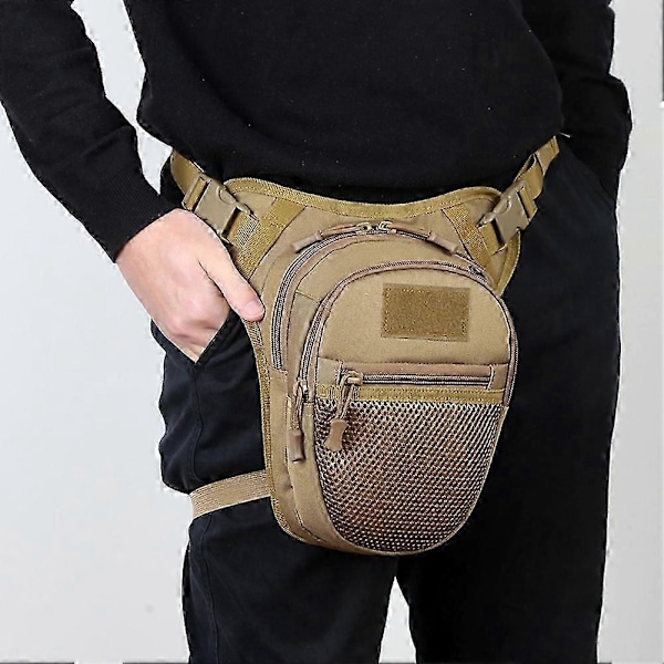 Ensfarget/Kamuflasje Magetaske med Nettinglomme, Multifunksjonell Vanntett Sling Bag for Løping og Trening