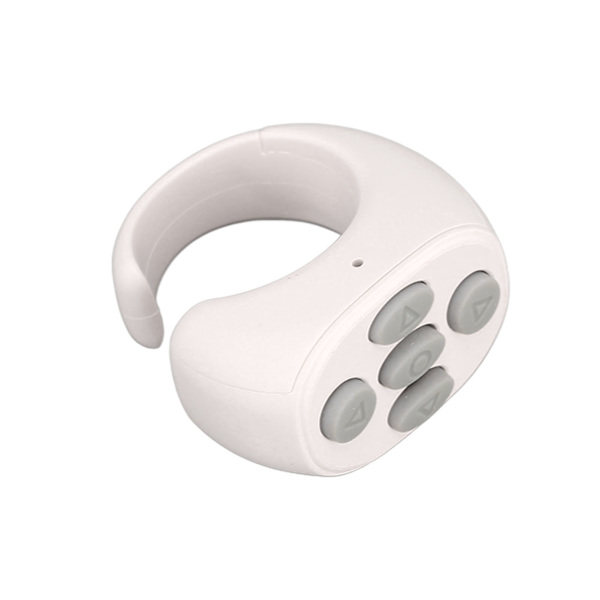 Smart Ring Controller Bluetooth 5.3 Trådløs Fjernbetjening Sidevender til Tik Tok Elektronisk Bog Hvid