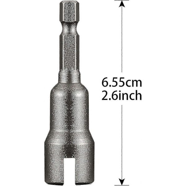 Mutterdragare Spårskruvmejsel Bit Hylsnyckel Verktyg 1/4 Tum Hex Skaft Stål Bit För Panelmutter Skruv Ögla C-krok Bult (silver) (1st) Zekai
