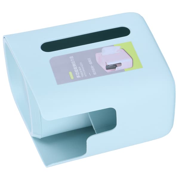 Multifunktionel Tissue Box Holder Desktop Opbevaringsboks Organizer til Hjemmekontor Blå