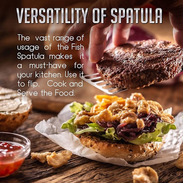 Frankrig Fiskespatel Rustfrit Stål [Opgraderet Version]