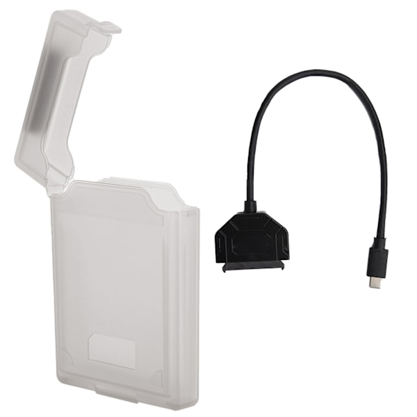 Harddiskadapterbeskyttelsesboks-sæt til SATA Type C USB3.0 2.5in HDD/SDD Notebook-tilbehør Grå
